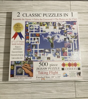  Sunset 2 in 1 Jigsaw & Crossword Puzzle 500 pieces  Taking Flight   USA