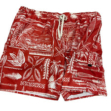 Xl Swim Trunks Shorts Men  s Mesh Lining surf board Hawaiian Hawaii red orange