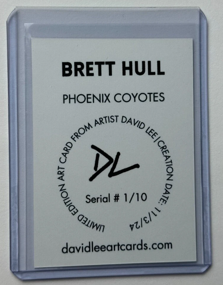 Brett Hull Limited Edition Artist Signed "Phoenix Coyotes" Trading Card 1/10 - Image 2 of 2