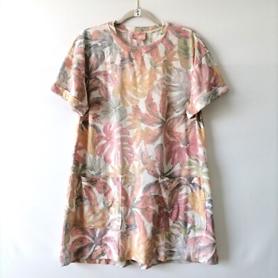 Show Me Your Mumu Womens Multicolor Downtime Tropical Palm Mini Dress Size M