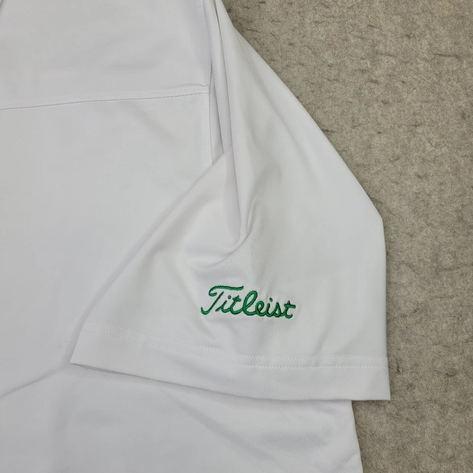 Footjoy Titleist Golf Polo Shirt Mens L White Athletic Fit BV Vokey Tour Logo - Image 3 of 4