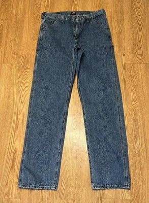 Vintage 90s Y2K Lee Men's Carpenter Jeans Denim Workwear, 34x36, Loose Fit Baggy