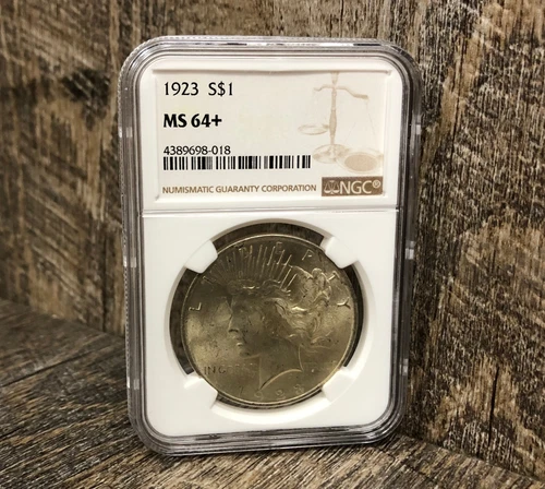 EXC 1923 P Peace Silver Dollar $1 Coin NGC MS64+ Fast Ship!