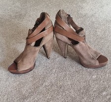 Womens Allsaints Brown Suede Chunky Platform Shoes/Sandals. UK Size 6