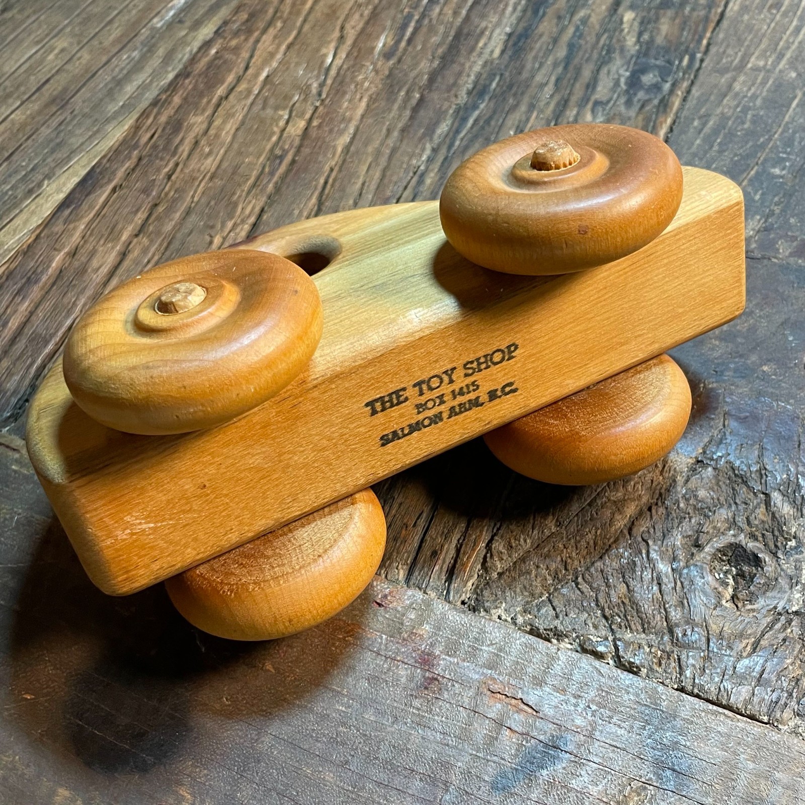 The Toy Shop Hand Crafted Wooden Cedar Grain Toy Car Handmade Smooth Wheels