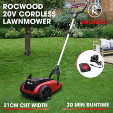 Lawnmower Cordless 20V RocwooD Small/Mini Lawn Cutter for All Grass Types