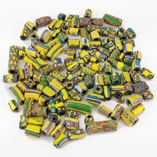 (125) Antique Venetian/Murano Millefiori Glass African Trade Beads - Mixed