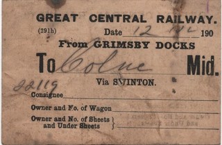 Great Central Railway Wagon Label GRIMSBY DOCKS