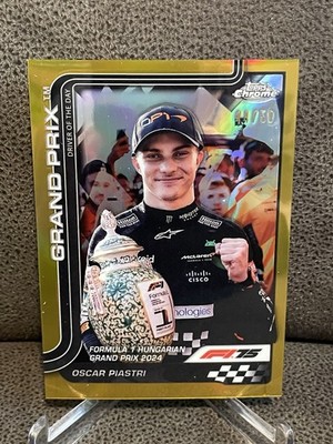  Oscar Piastri 2025 Topps Chrome F1 Hungarian Grand Prix Gold Refractor /50
