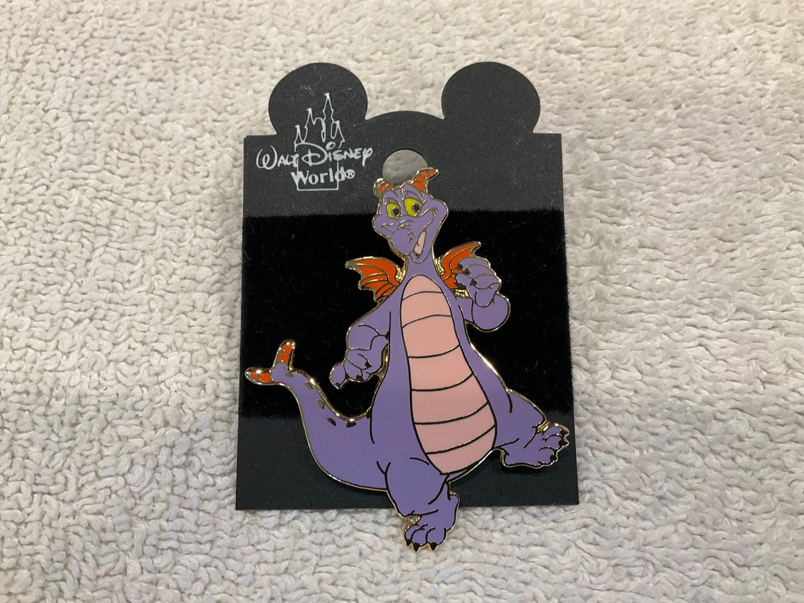 Vintage Disney Epcot FIGMENT DRAGON Pin on Original Card New WDW Trading Pin