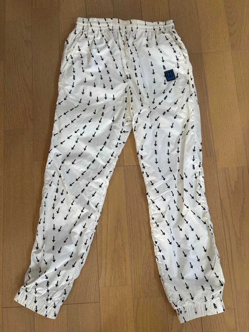 OFF-WHITE Arrow Patterned Polyamide Jogger Pants White Size M