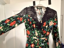 NEW ANTHROPOLOGIE Mini Floral Long Sleeved Shirred Waist Dress Size 2