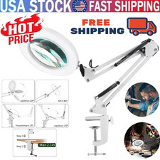 10X Magnifying Glass Desk Light Magnifier LED Lamp Reading Lamp With Base/ Clamp