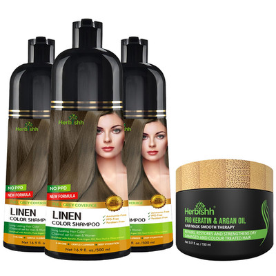 Lenin 3-in-1 Hair Dye Shampoo & Argan Oil Mask for Vibrant, Healthy Hair