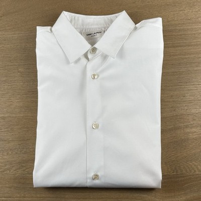 Saint Laurent YSL Paris Uniform Mens L (39 15.5) L/S Luxury Button Shirt $790