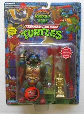VINTAGE TMNT TURTLES SAVAGE LEO WARRIORS OF THE FORGOTTEN SEWER FIGURE SEALED