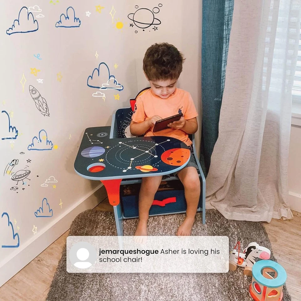 Silla Escritorio Space Adventures con Cubo de Almacenamiento - Ideal para Artes y Manualidades, Snack Ti Foto 4 de 4