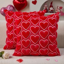 Valentines Pillow Covers 18x18 inch Set of 2 Valentines Day Decoration Pink E...