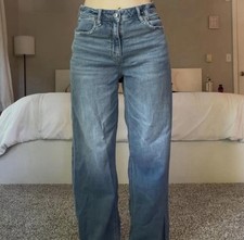 American Eagle AE Dreamy Drape High-Rise Baggy Wide-Leg Jeans Blue 2