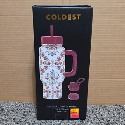 Coldest Limitless Bottle The Ottoman 24oz Stainless Floral Tumbler Handle Straw