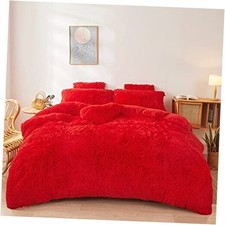 Christmas Comforter Cover - Ultra Soft Plush Bedding Set 3 Pieces 1 Queen Red