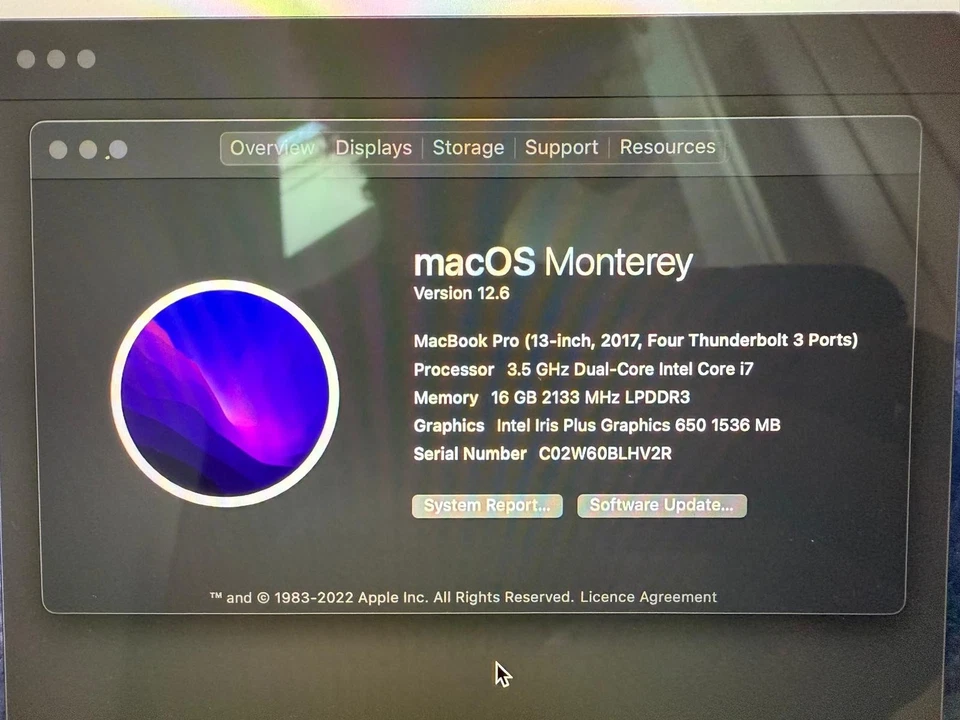 Macbook Pro 13 Inch 2017 i7 3.5ghz 16gb RAM 1tb ssd - Image 2 of 4