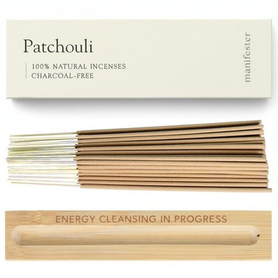 Patchouli Incense Sticks 100% Natural, Clean, Non Toxic, Charcoal Free - Ener...