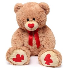 Giant 36-Inch Love Heart Teddy Bear with Bow Tie - Perfect Gift for Couples