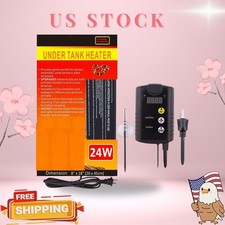 Under Tank Reptile Heat Mat with Thermostat, 24W Temperature-Controlled Pad