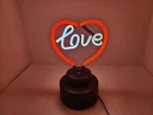 Working Vintage Desktop Heart Shaped Love Neon Sign, 2 Color Red White