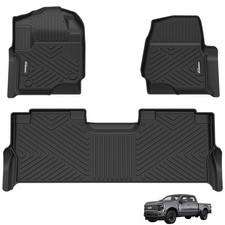 Floor Mats Fit for 2017-2024 Ford F-250 / F-350 Super Duty Crew Cab, Custom F...