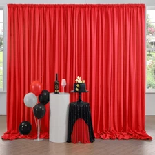 10ft x 10ft Thick Red Backdrop Curtains for Parties 2 Panels 5ft x 10ft Non S...