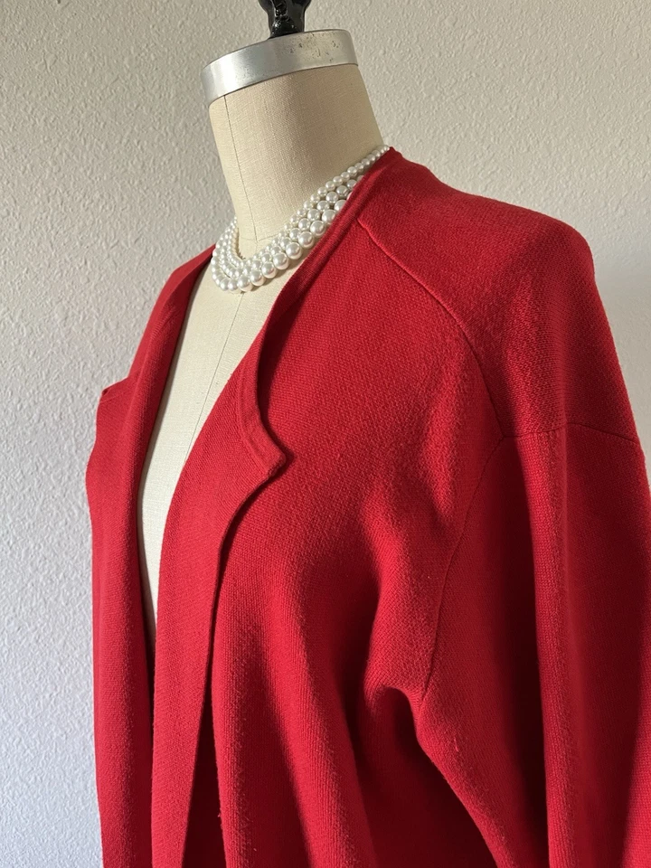 Красный свитер пальто пыли карманы XL Joe свежий большого размера пальто длинный пиджак Elsa - Изображение 3 из 4