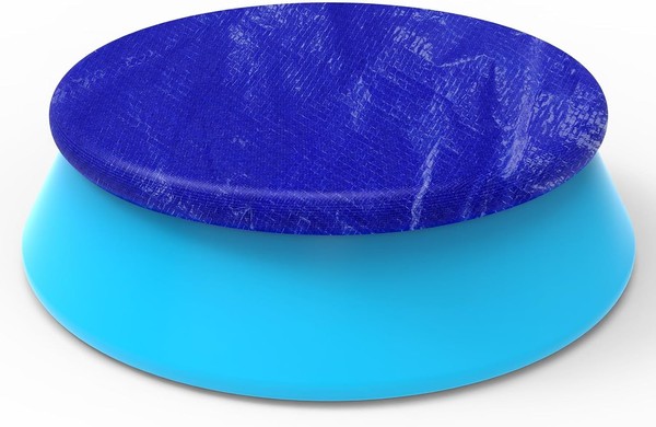 Poolabdeckung-Ø 366 Cm(FüR Ø 320-366 Cm)- Rund-Windschutz-Uv-Schutz Dunkelblau (-image