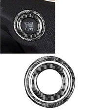 2X Carbon Fiber Engine Start Button Decor Ring Trim For Dodge Challenger 2015-20