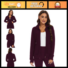 Women's Zip Front Scrubs Jacket - Warm-up Medical Coat, Healthcare Apparel