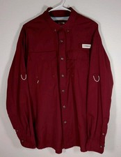 Magellan Men's Medium Fishing Shirt Relaxed Fit Moisture Wicking, Burgundy