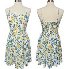 Old Navy Cami Dress Women's M Floral Bird Print Summer Tropical Cruise Resort