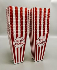 Reusable Popcorn Containers 22 Pack Red White Movie Theater Style Party Boxes