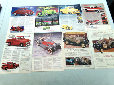 8 Danbury Mint Car & Truck Ads Ford-Chevy-Ford Coupe-Duesenberg SSJ-Ford Model A