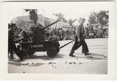 Vintage Parade Float Photo Street Cleaner Protest Horse Manure Humor Americana