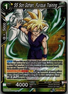 SS Son Gohan, Furious Training Rare Ultimate Squad BT17-095 LP