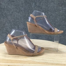 NEW Style & Co Sandals Womens 7.5 M Mulan Casual Wedge Slingback Brown Fabric