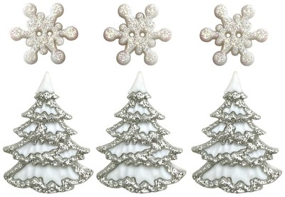 Knöpfe Galore Motiv Knöpfe - Weiß Weihnachten BGTB-4825