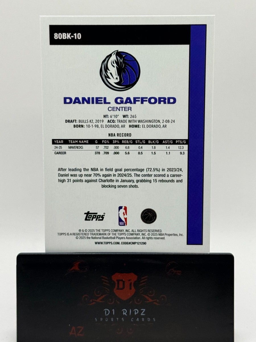 2025-26 Topps Flagship 45th Anniversary Daniel Gafford #80BK-10 | eBay
