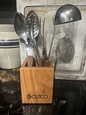Cutco Vintage Classic 5 Piece Utensil Set w/Wooden Cutco OEM Holder