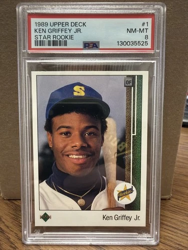 1989 Upper Deck - Star Rookie Ken Griffey Jr #1 (RC) PSA 8