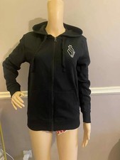 Skechers Unisex Kids Adults Black Hoodie Full Zip Size S