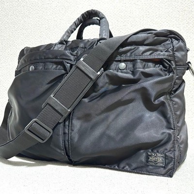 YOSHIDA PORTER Tanker 2-Wege Aktentasche schwarz Nylon groß gebraucht Japan