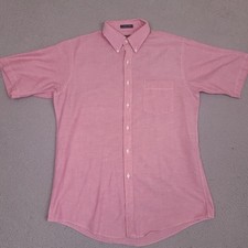 Vintage Arrow Brigade Mens Shirt Size 16 Red Button Up Athletic Fit Made In USA